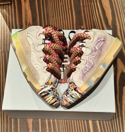 Gallery Lanvin Curb Sneakers Paint Splatter