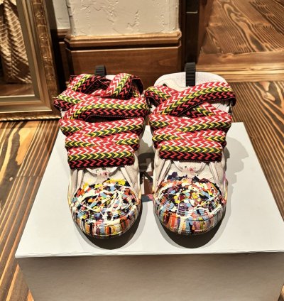 Gallery Lanvin Curb Sneakers Paint Splatter