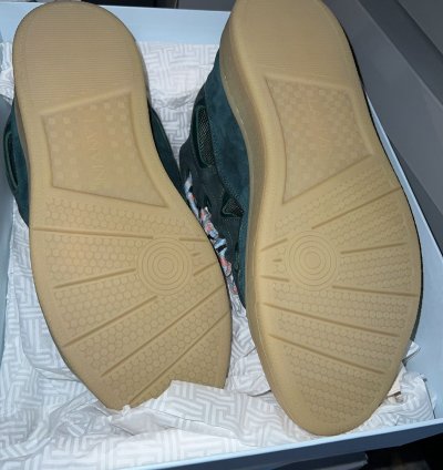 Green Lanvin Sneaker With Pink Hint In Laces