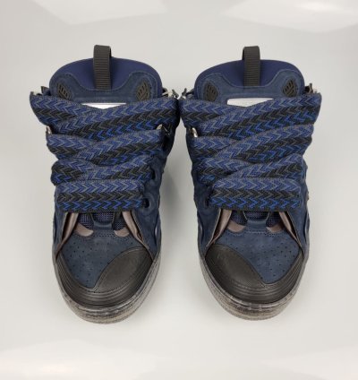Lanvin Curb Blue And Black Sneakers New