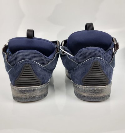 Lanvin Curb Blue And Black Sneakers New