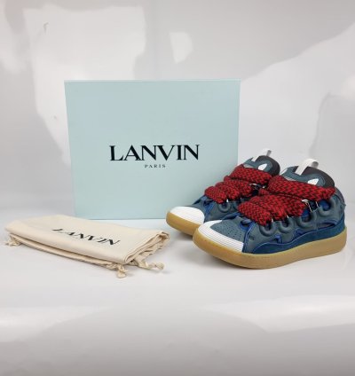 Lanvin Curb Blue And Red Sneakers New Ss23