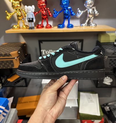 Travisscott Black Tiffany Blue Custom Air Jordan 1 Low