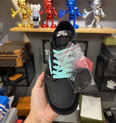 Travisscott Black Tiffany Blue Custom Air Jordan 1 Low