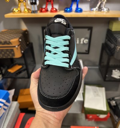 Travisscott Black Tiffany Blue Custom Air Jordan 1 Low