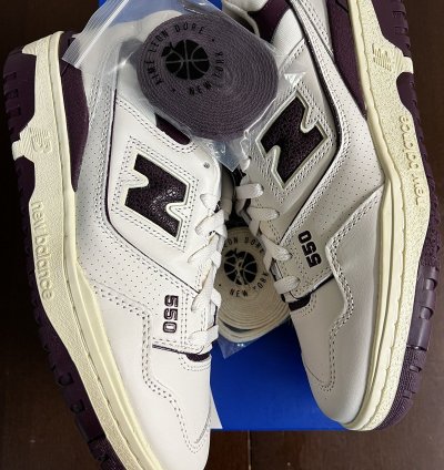 Aim Leon Dore New Balance 550 Purple Basketball Shoes