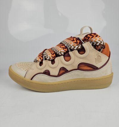 Lanvin Curb Men Beige And Orange Sneakers New Ss23