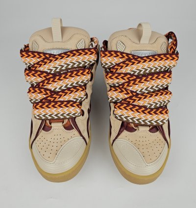 Lanvin Curb Men Beige And Orange Sneakers New Ss23