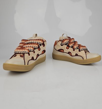 Lanvin Curb Men Beige And Orange Sneakers New Ss23