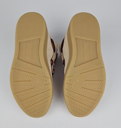 Lanvin Curb Men Beige And Orange Sneakers New Ss23