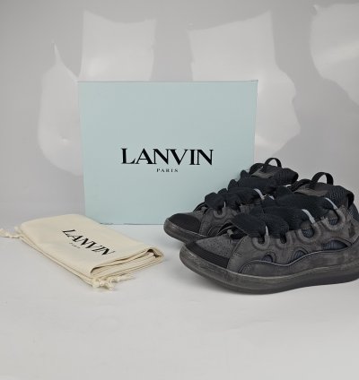 Lanvin Curb Men Dark Gray Sneakers New Ss23 Size 42