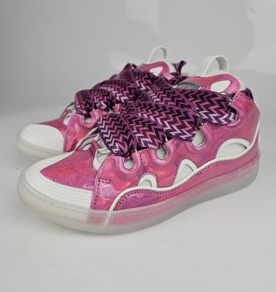 Lanvin Curb Men Pink And White Sneakers New Ss23 41