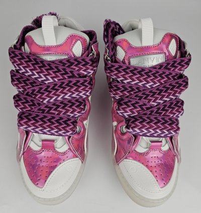 Lanvin Curb Men Pink And White Sneakers New Ss23 41