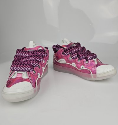 Lanvin Curb Men Pink And White Sneakers New Ss23 41