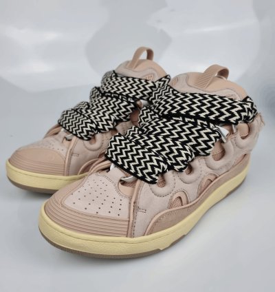 Lanvin Curb Men Pink Sneakers New
