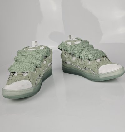 Lanvin Curb Men White And Green Sneakers New Ss23