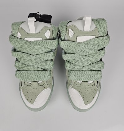 Lanvin Curb Men White And Green Sneakers New Ss23