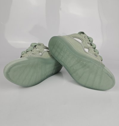 Lanvin Curb Men White And Green Sneakers New Ss23