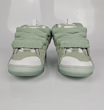 Lanvin Curb Men White And Green Sneakers New Ss23