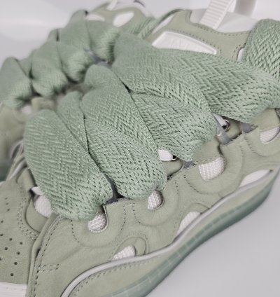 Lanvin Curb Men White And Green Sneakers New Ss23