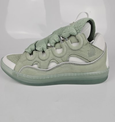 Lanvin Curb Men White And Green Sneakers New Ss23