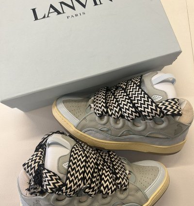 Lanvin Curb Panelled Laced-up Sneaker