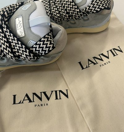 Lanvin Curb Panelled Laced-up Sneaker