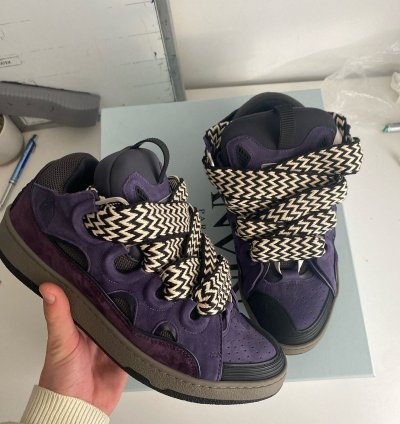 Lanvin Curb Purple Black Size 42 28cm