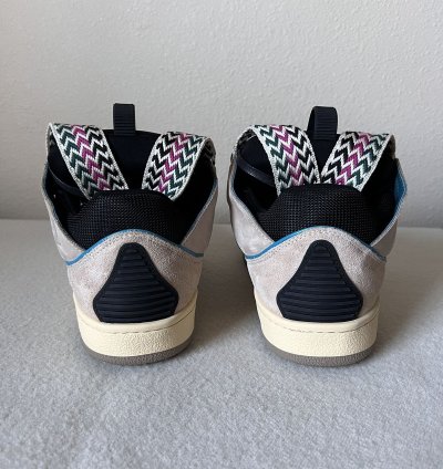 Lanvin Curb Sneaker In Sail Turqoise Purple