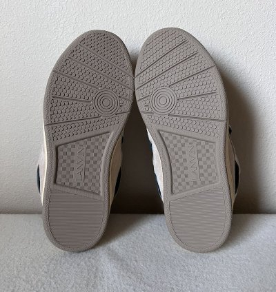 Lanvin Curb Sneaker In Sail Turqoise Purple