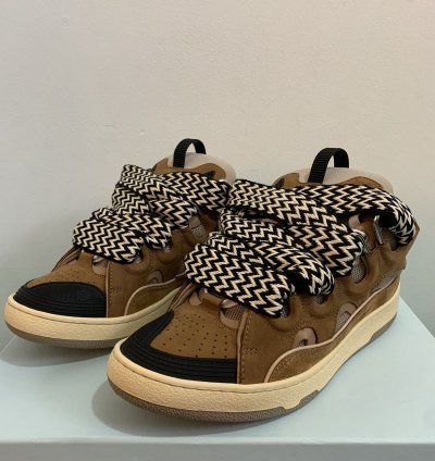 Lanvin Curb Sneakers Brown Size 41