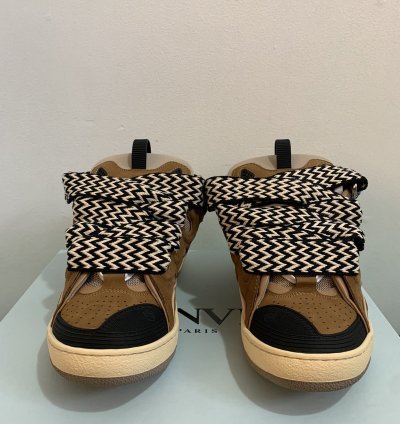 Lanvin Curb Sneakers Brown Size 41
