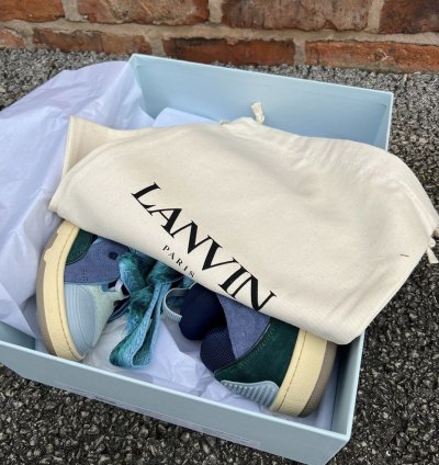Lanvin Curb Sneakers Grey Green Blue
