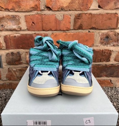 Lanvin Curb Sneakers Grey Green Blue