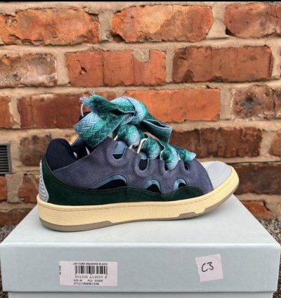 Lanvin Curb Sneakers Grey Green Blue