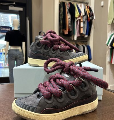 Lanvin Curb Sneakers In Leather With