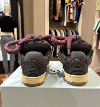 Lanvin Curb Sneakers In Leather With