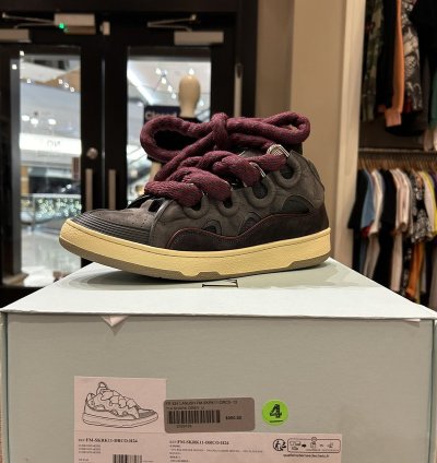 Lanvin Curb Sneakers In Leather With