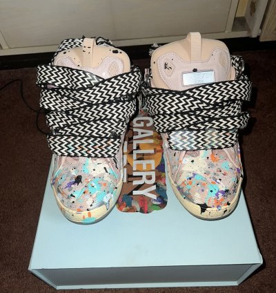 Lanvin Curb Sneakers Paint Splatter