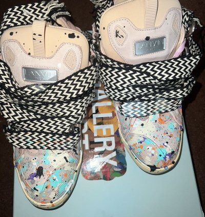 Lanvin Curb Sneakers Paint Splatter