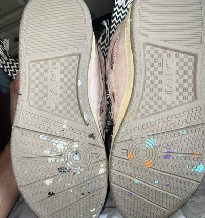 Lanvin Curb Sneakers Paint Splatter