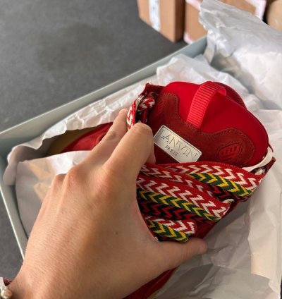 Lanvin Curb Sneakers Poppy Red