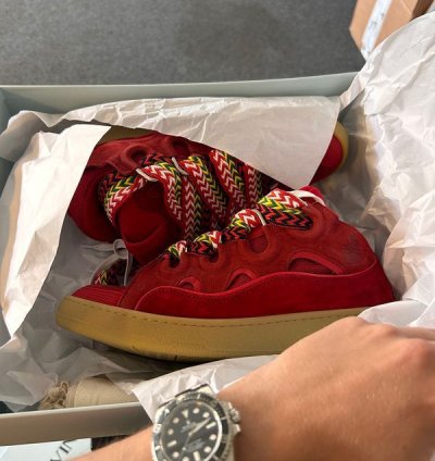 Lanvin Curb Sneakers Poppy Red