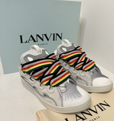 Lanvin Curb Sneakers White Multi New With Box