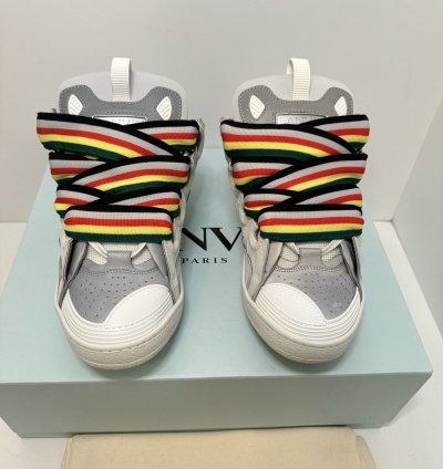 Lanvin Curb Sneakers White Multi New With Box