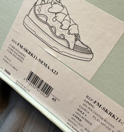 Lanvin Curb Sneakers White Red New With Box