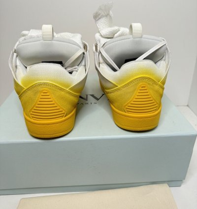 Lanvin Curb Sneakers White Yellow Gradient New