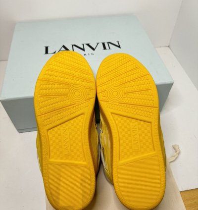 Lanvin Curb Sneakers White Yellow Gradient New