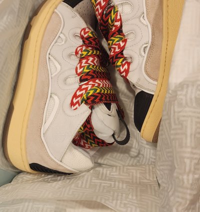Lanvin Curb Suede Trim Sneakers Msrp 990