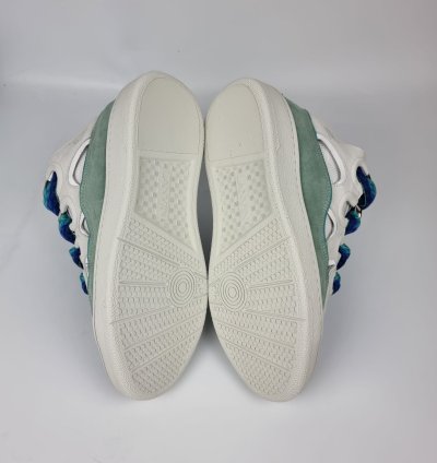 Lanvin Curb White And Green Sneakers New